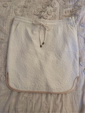 kaffe white textured pencil skirt